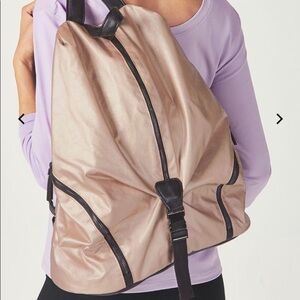 Fabletics Rose Gold Backpack Gym Yoga Bag